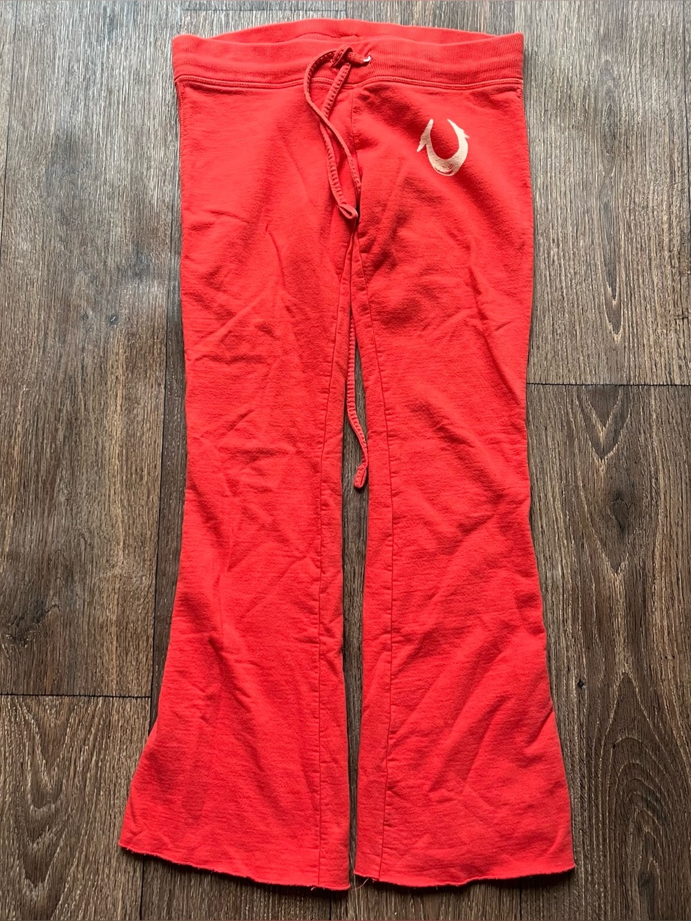 True religion Joey? Low rise orange logo Y2K French Terry flare sweatpants M